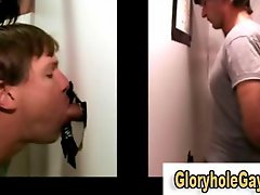 Conned straight guy gets gay gloryhole blowjob