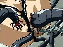 Hentai busty sex prisoner wrapped and fucked by large tentacles