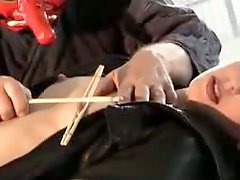Sleeping Girl Getting Her Nipples Torturede snatch Fingered Fucked With Nose By Master In Mask