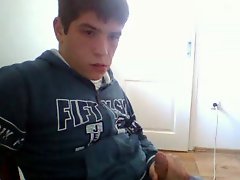 Cute Serbian Boy Is Jerking His Hairy Big Cock On Cam