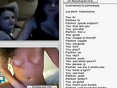 Chatroulette lesbian couple, kiss and touch boobs