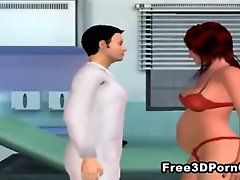 3D cartoon slut honey visits her gynecologist