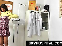 Physical exam of hot babe caughty on hidden cam