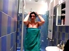 Horny Chubby Ex Girlfriend taking a shower and riding Cock