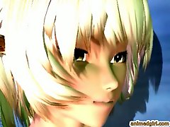 3D hentai girl fucked by blonde tranny