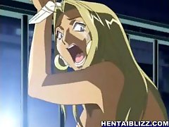 Bondage anime girl ass fucked with anal beads