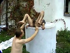 Piss: Very Hairy Girl Outdoor
