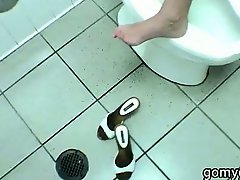Hot sexy girlfriend filmed sex in toilet