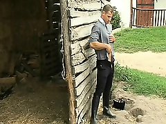 Gay farm boys are out by the barn chewing on meat and plugging ass