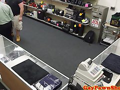 Shoplifter jock sucks cock for fear of jail