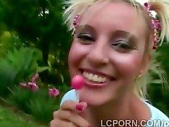 Portuguese blondie is horny outdoors