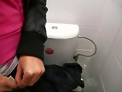 Apprentice black haired shagging Doggystyle in A Toilet For Rent Money