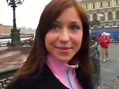 Cute brunette and Rocco  russian pussy